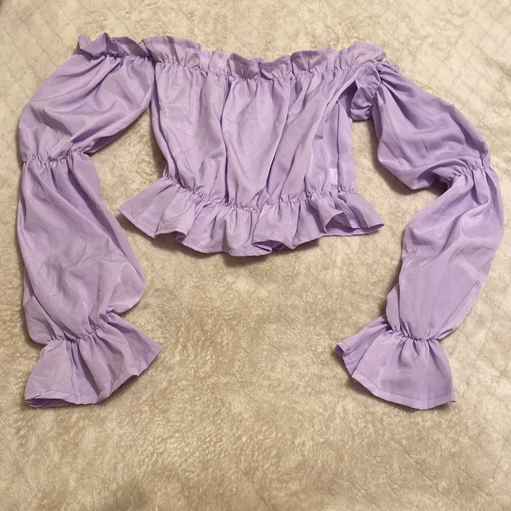 🔮 Purple Ruffle Crop Top 🔮